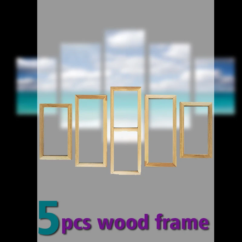 

5 Boxes Natural Wood Frame Oil Painting Canvas Frames Custom Wall Art Home Decor Photo Frame Hanging Picture Poster Wooden Frame