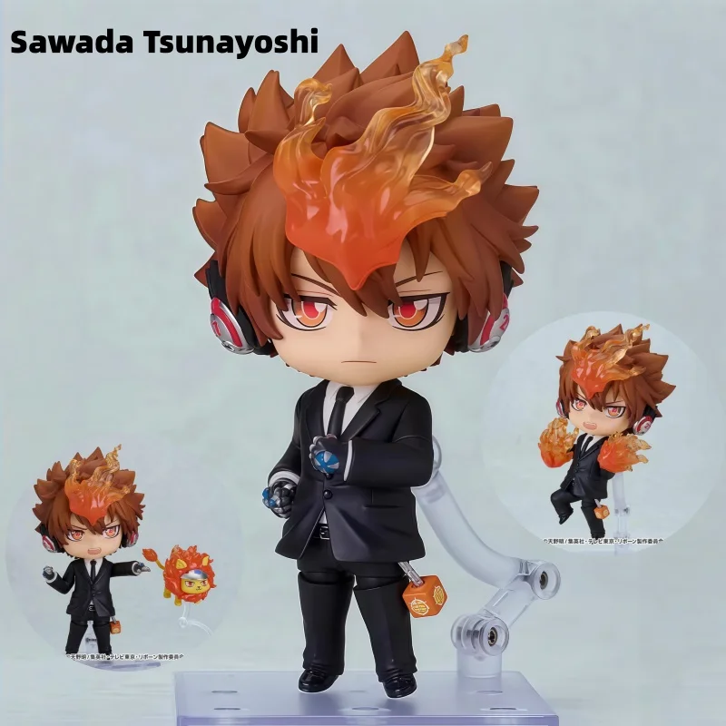

[Pre Sale] Genuine Katekyo Hitman Reborn Anime Toy Sawada Tsunayoshi Black Suit Style Male 11cm Handmade Model Movable Doll Toy