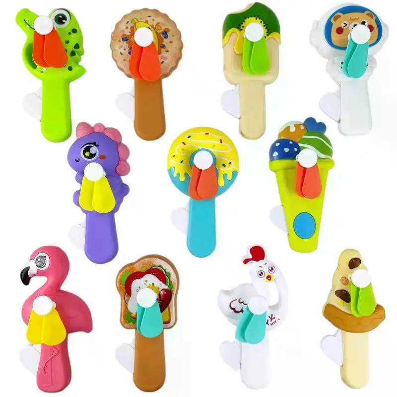 Manual Donut Hand Press Fan Non Electric Portable Mini Cooling Fan for Summer Outdoor Hiking Beach Activities
