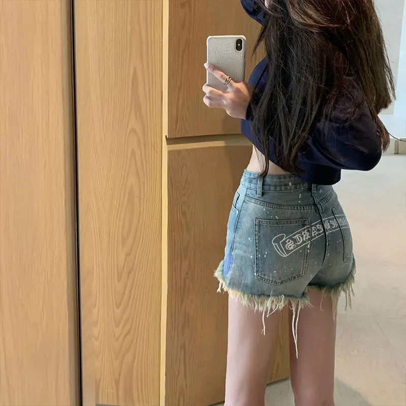 Jeans Shorts Women Harajuku Fashion Biker Shorts 2023 Summer New Sexy Girl High Waist Thin A Line Pants Tide Short Jeans Women