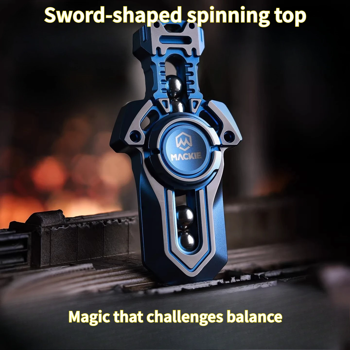 MACKIE EDC Sword Mini Asymmetrical Mechanical Metal Fidget Spinner Stress Relief Toy