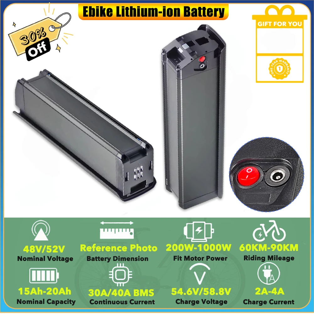 Cleytro XC20 Commuter City Ebike 48V 15Ah 20Ah 52V 17.5Ah Spare Lithium-ion Battery Pack for Aipas® M1 Pro Xterrain ST Ebike