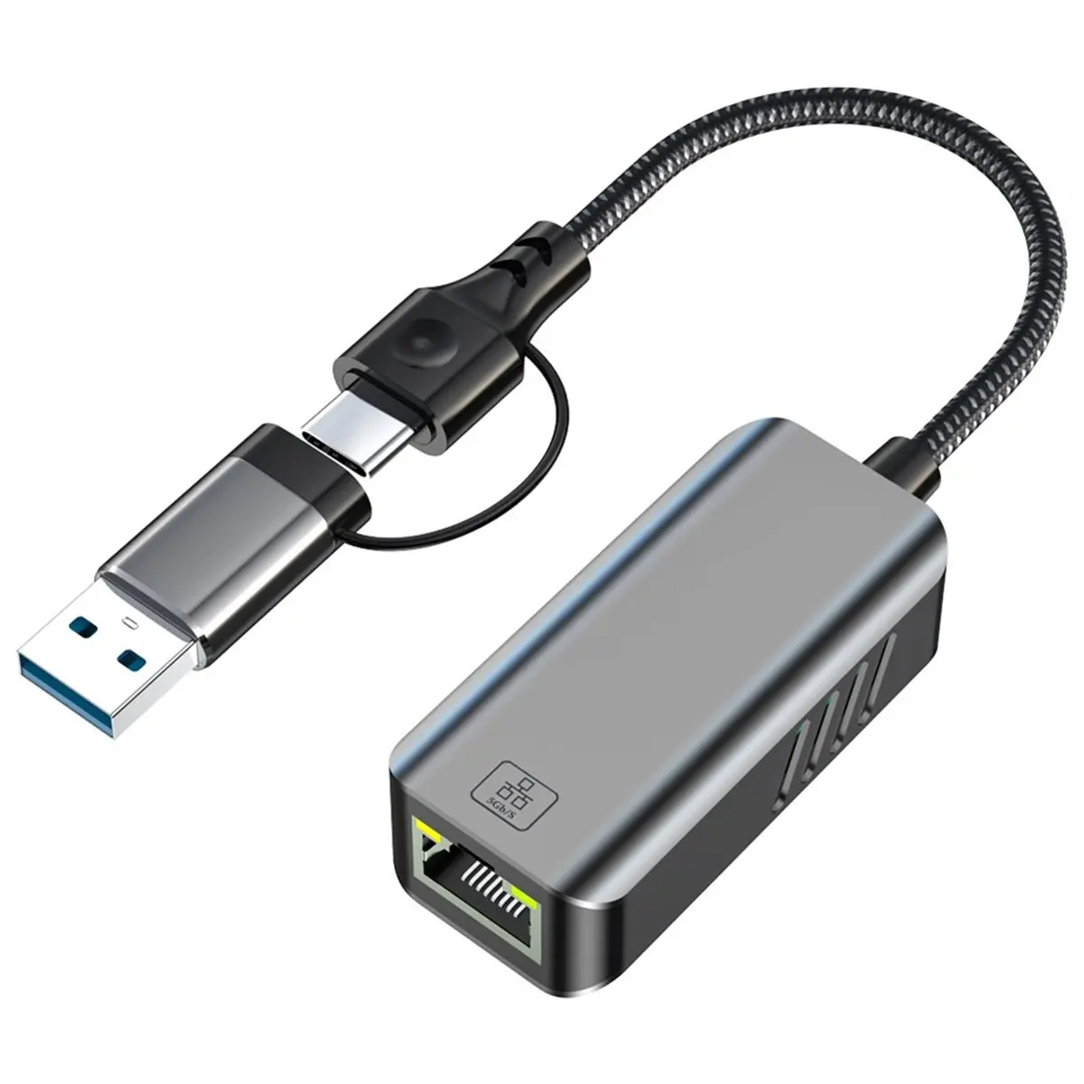 [VALUE PACK]5G Wired Network Card USB/Type-C Adapter to Ethernet Cable RJ45 Gigabit Ethernet Wired Port
