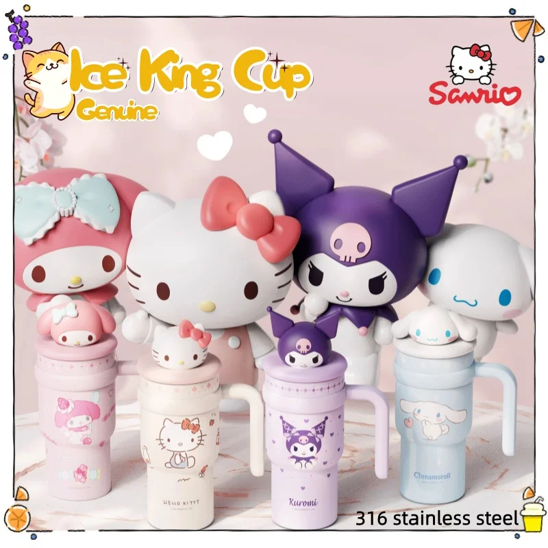 

Miniso Sanrio Insulated Tumbler 700ml 316 Sus Vacuum Insulated Cup Leak-Proof Lid Hello Kitty Melody Kuromi Cartoon Design FH