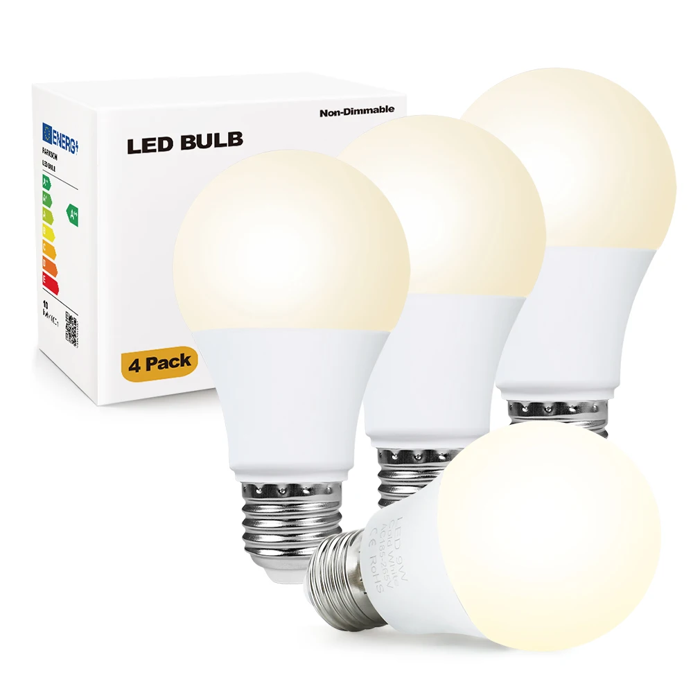 

4 упаковки светодиодных лампочек E27 220 В Прожекторы для дома SMD2835 6 Вт 9 Вт 12 Вт 15 Вт 18 Вт Светодиодные лампы Экономия холода Теплый белый Bombilla Ampoule