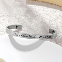 New Easter Stainless Steel Bracelet Cuff Bangle Faith Bangle Cross Bracelet For Women's Gift Graduation Mother's Day Gifts