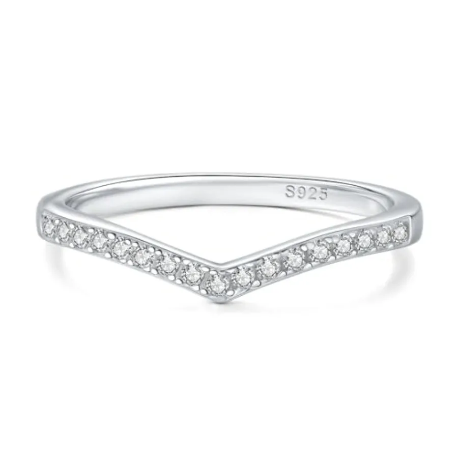 

Moissanite Half Eternity Wedding Bands for Women 18K White Gold Plated 925 Sterling Silver D Color VVS1 Clarity Faux Diamond St