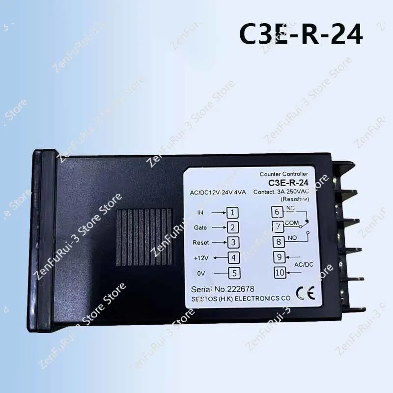 1PCS New For SESTOS Preset Counter C3E-R-24 AC/DC12-24V  C3E-R-220 AC110V-220V