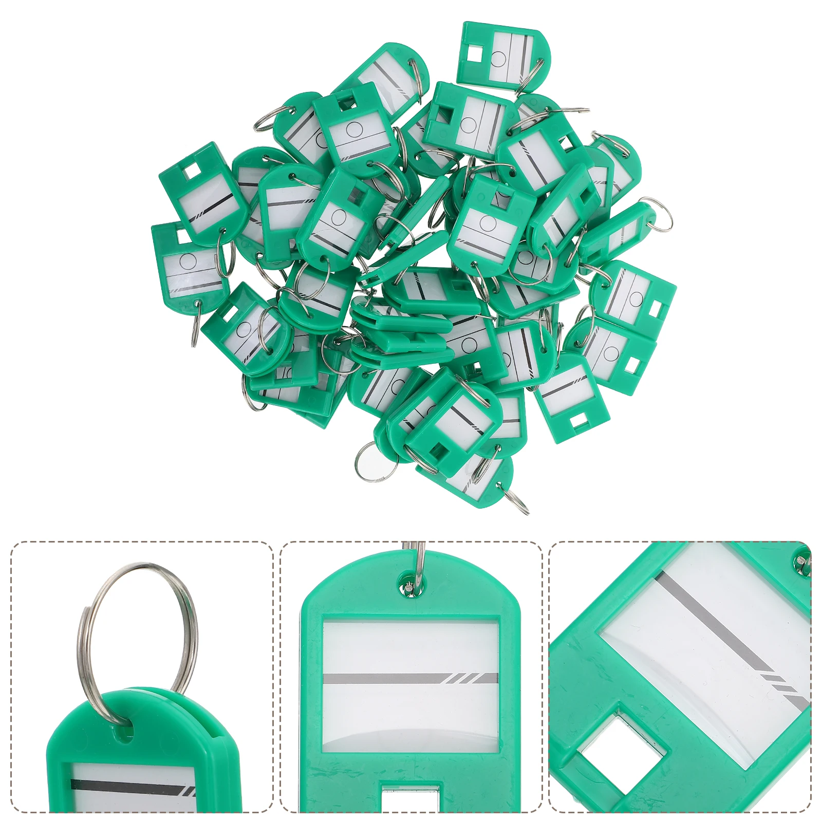 50pcs Plastic Key Tags Id Label Tag With Split Ring For Luggage Hotel Gym Sauna Bag Keychain Label Identifier Reusable