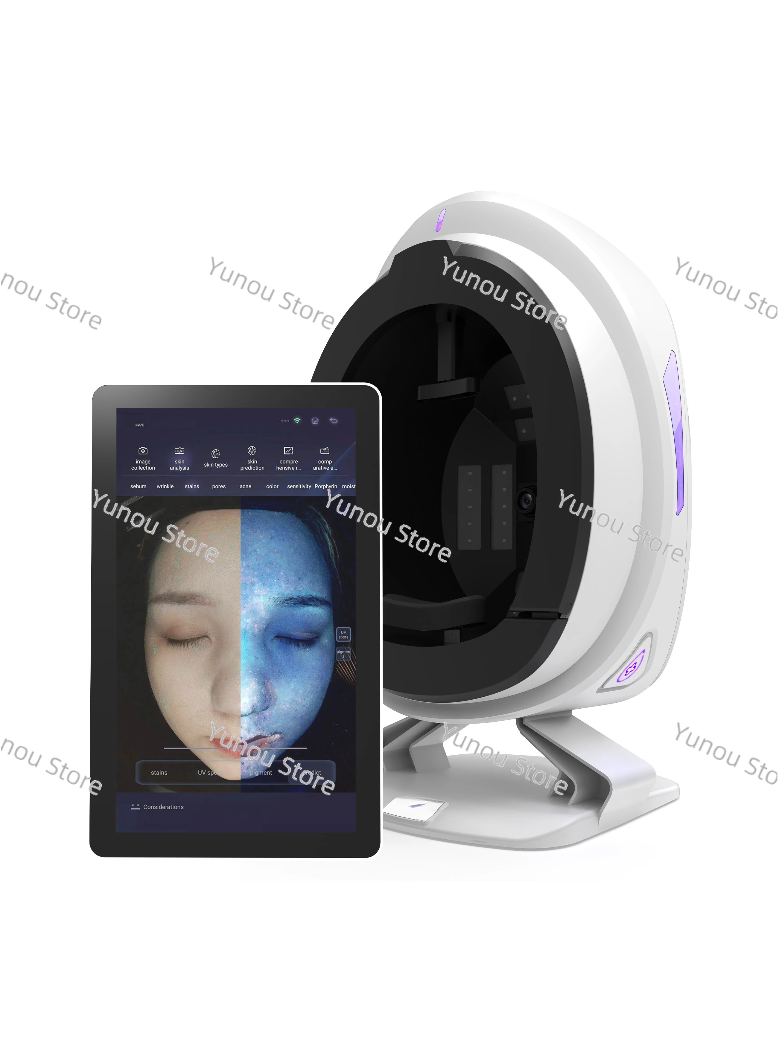 New Upgrade 8 Spectral Imaging Technology Skin Analyzer Face Moisture Detection Spa Use 15.6inch 3D Facial Skin Analysis Machine