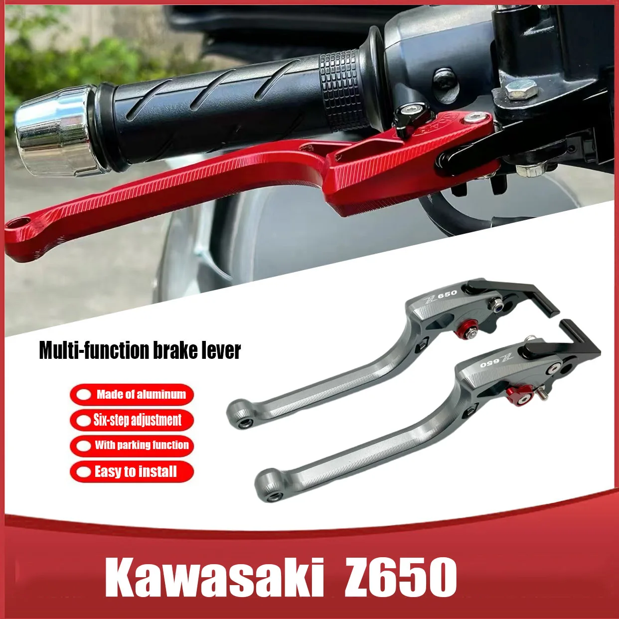 

For Kawasaki Z650 Motorcycle Conversion Brake lever with parking function brake horn handle handlebar