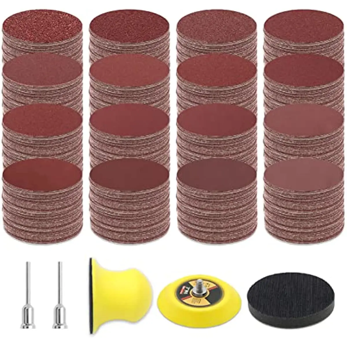 

325PCS 3 Inch Sanding Discs Set Hook and Loop Sandpaper 40-2000 Grit Assorted with Backer Plate Buffering Pad Hand Sanding Block