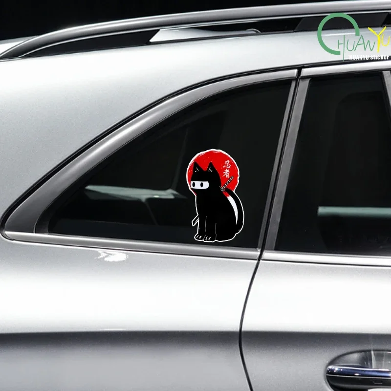 Reflective Cat  Japanese Car Sticker Cat Japan Red Sun Stickers Motorcycle Racing Decals  Vinyl For Truck  Vans Laptop - view 2