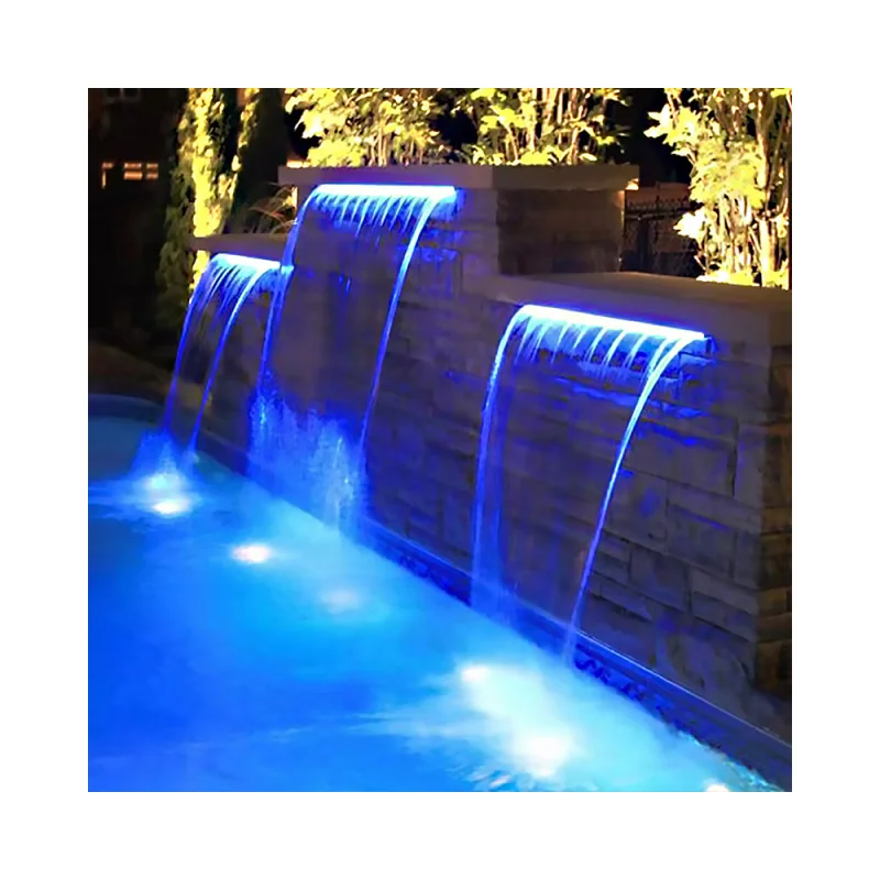 custom.Customizable LED Lights Swimming Pool Artificial Cascade Wall Hanging Decoration Waterfall Fountain Garden Ornament