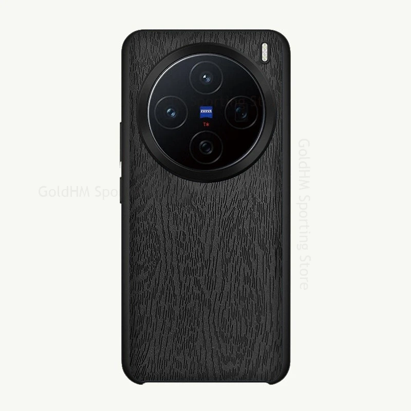 

Fundas For vivo X200 Pro mini Wood Texture Leather Phone Shockproof Case For VIVO X200 X80 X90 Pro X100 Ultra Soft Bumper Cover
