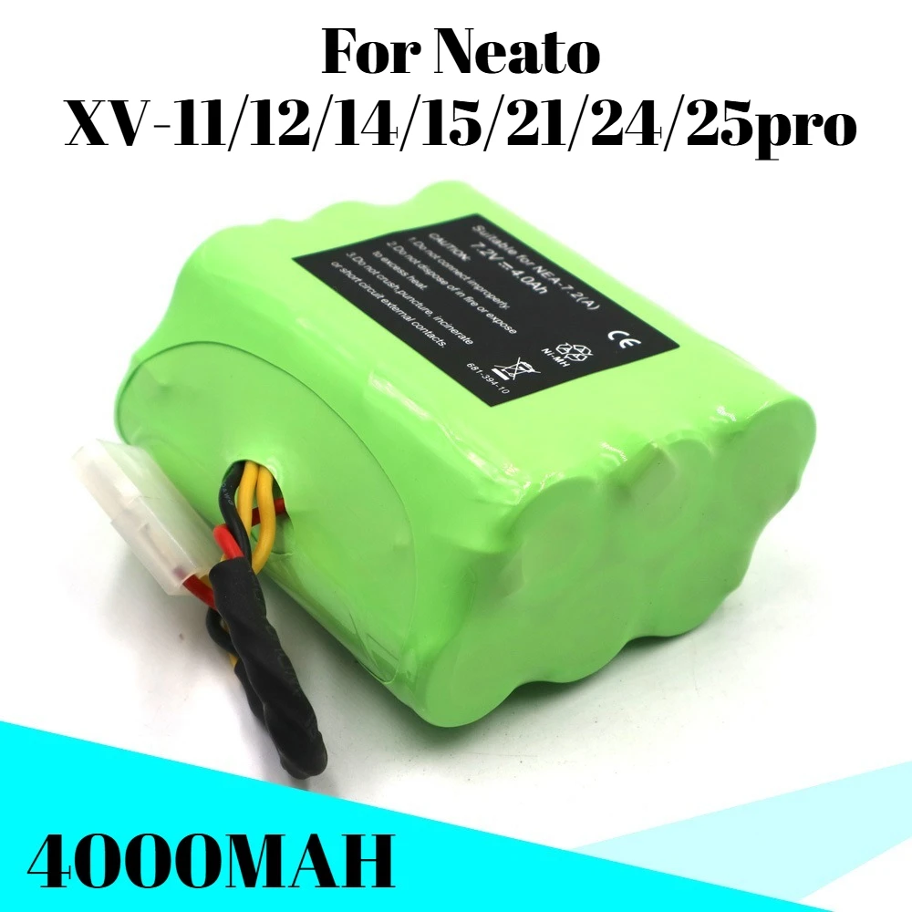 

Сменный аккумулятор 7,2 В, 4000 мАч для Neato XV-11/12/14/15/21/24/25pro Ni-MH аккумулятор для робота-пылесоса