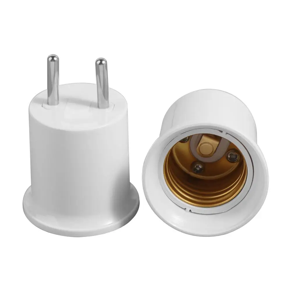 Adjustable High Temperature Resistant E27 Lamp Base E27 White Bulb Converter EU/US Plug Bulb Adapter Office