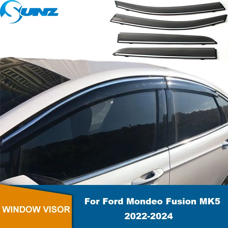 

Window Visor For Ford Mondeo Fusion MK5 2022 2023 2024 Car Window Wind Sun Rain Visor Deflector Awning Rainproof Weathershield