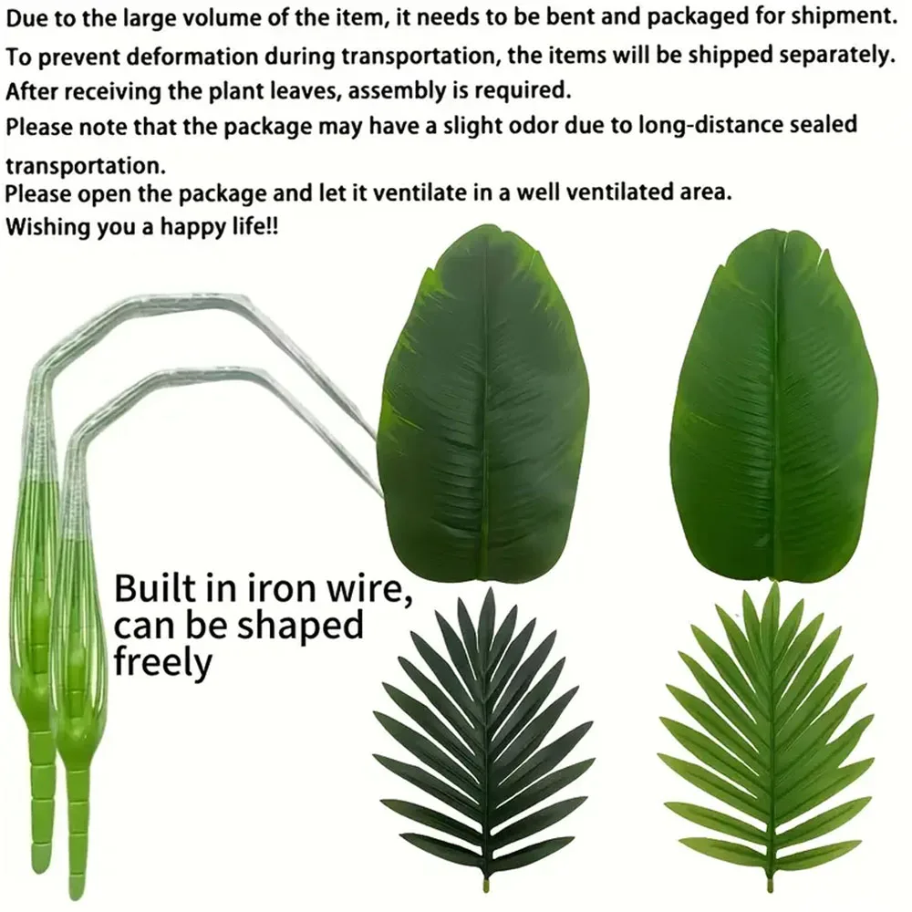 2 Stück 82 cm große Simulation künstlicher Palme und Bananenblätter Topfpflanzen für den Innenbereich, Grünpflanzen, Garten-Topfpflanze – Detail 5