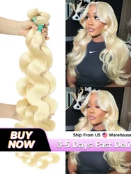 Blonde 36 38 40 Inch Human Hair Bundles 613 Body Wave Bundles Human Hair Brazilian Hair Weave Bundles Remy Human Hair Extensions