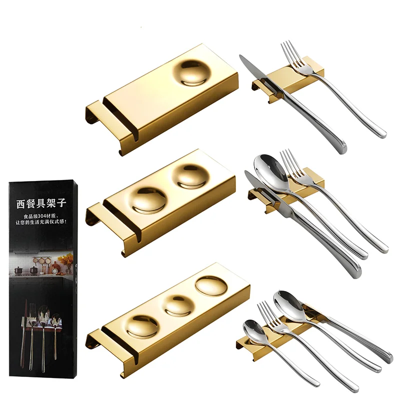 

304 Stainless Steel Tableware Rack, Hotel Dining Table Decoration, Western Food Knife Fork Spoon Hanging Rack Tableware Placemat