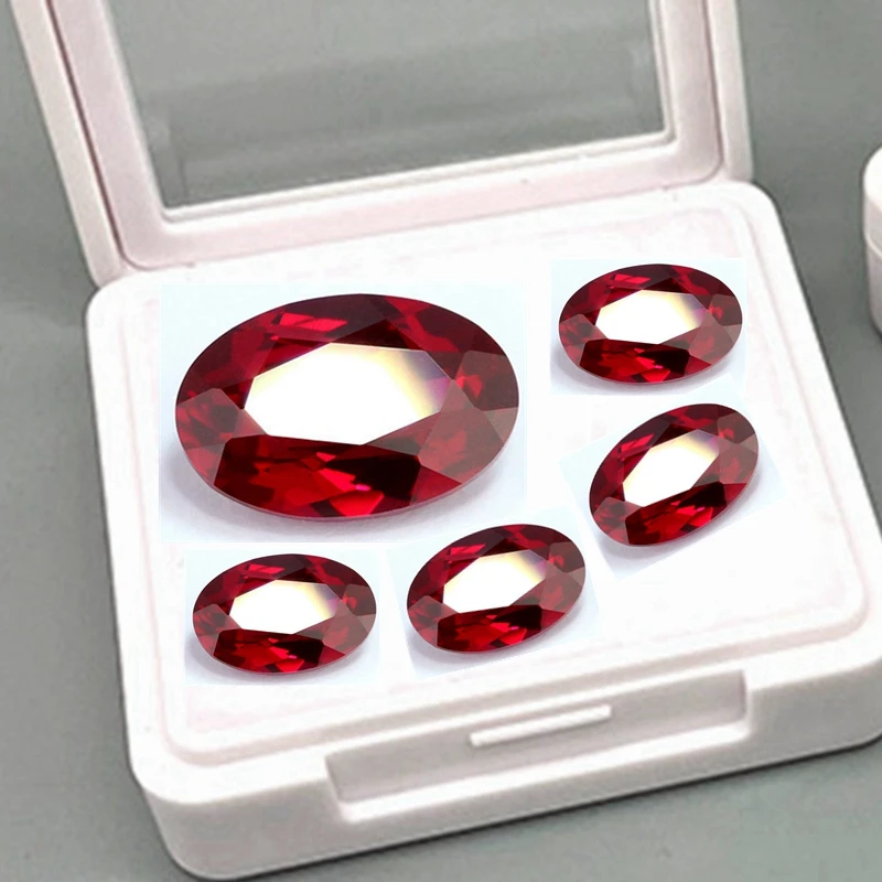 

Boxed Ruby Glow Under UV light Stone Oval Faceted Cut VVS Loose Gemstones for Jewelry Making/Collection/Gift Mohs Hardness Gems