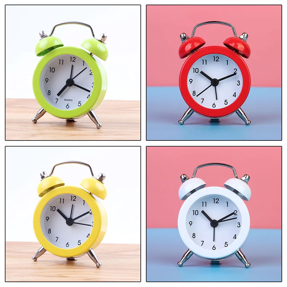 High Quality Alarm Clock Quartz Clock PVC Clock Face Quartz Movement Classic Double Bell Glass Lens Home Office