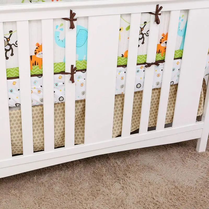 4 Stuks Baby Bed Bumpers Katoen Zacht Wieg Anti-Collision Pasgeboren Bed Protector Cot Bumpers Beddengoed Set Baby kinderkamer Decor