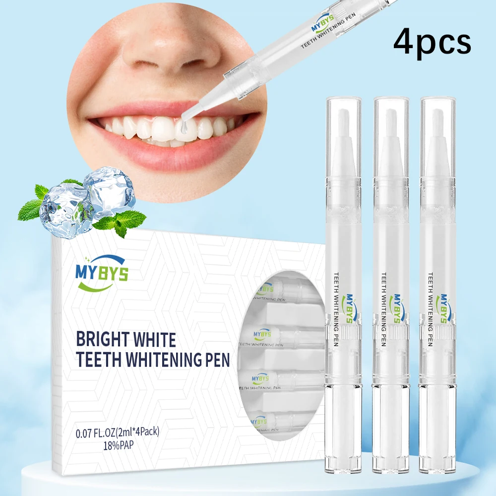 

Teeth Whitening Pen Professional 18%Pap Tooth Whitening Instrument Dental Oral Hygiene Bleach Cleaning Kit 4pcs