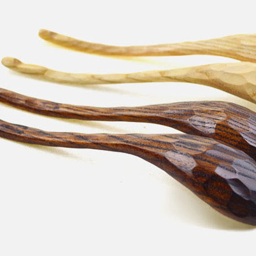 

2Pcs Wood Spoon Long Handle Hand Carved Tortoise Texture Kitchen Soup Mixing Spoon for Home Restaurant Hotel