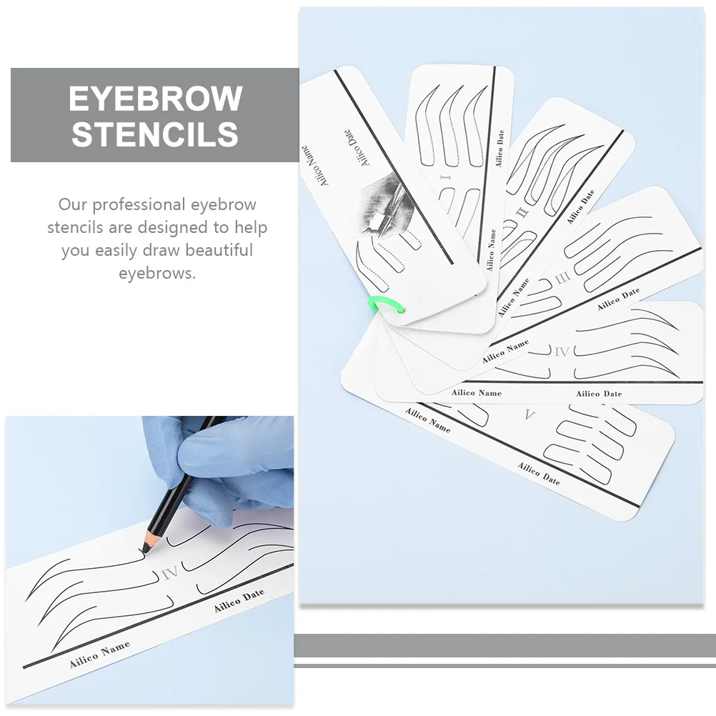 1 Juego de plantilla de papel para cejas, herramienta de maquillaje duradera profesional, guía moldeadora de cejas para cejas perfectas, plantillas para cejas