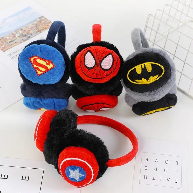 Cartoon Kids Plush Earmuffs Cute Soft Anime Spider Earmuffs Plush Winter Warm Earmuffs Headphone for Boys Girls Children