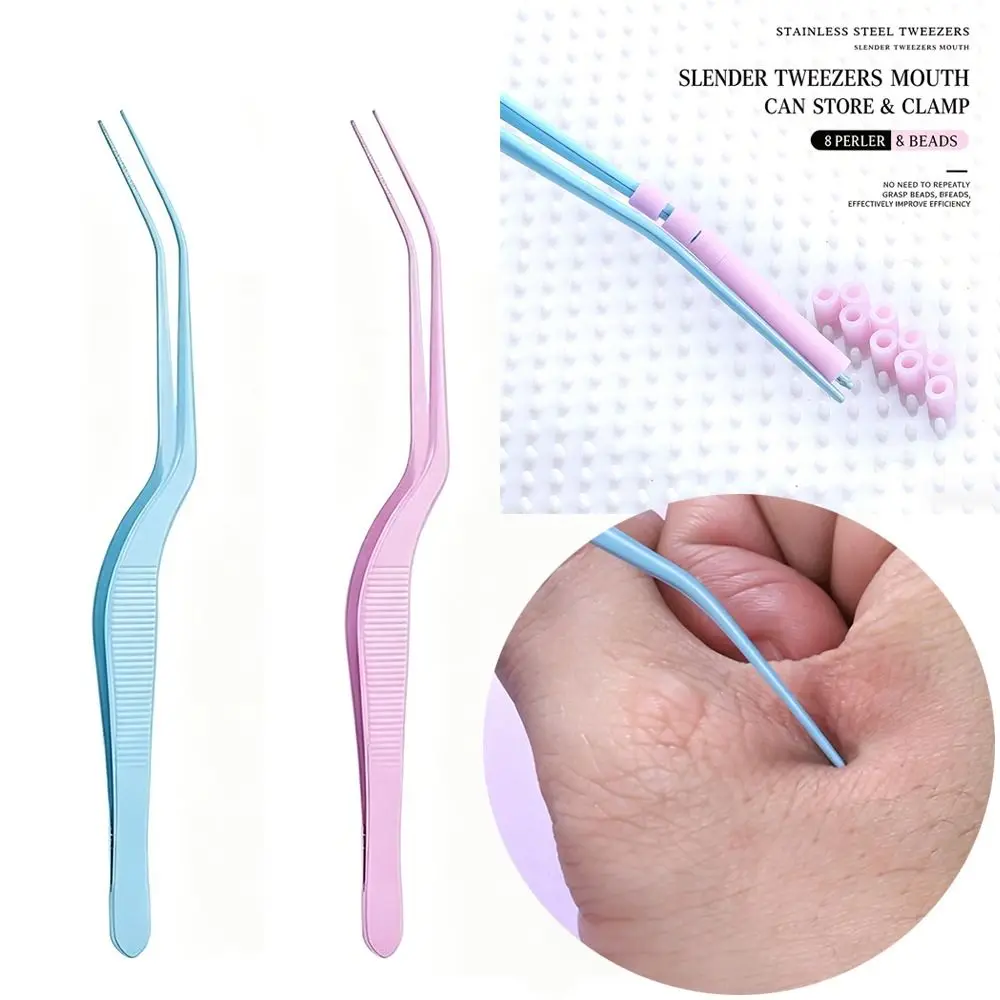 Stainless Steel Bead Picking Tweezers Anti-static 2.6mm Bean Tweezers High Precision Handmade Tool Lashes Extension Tweezer