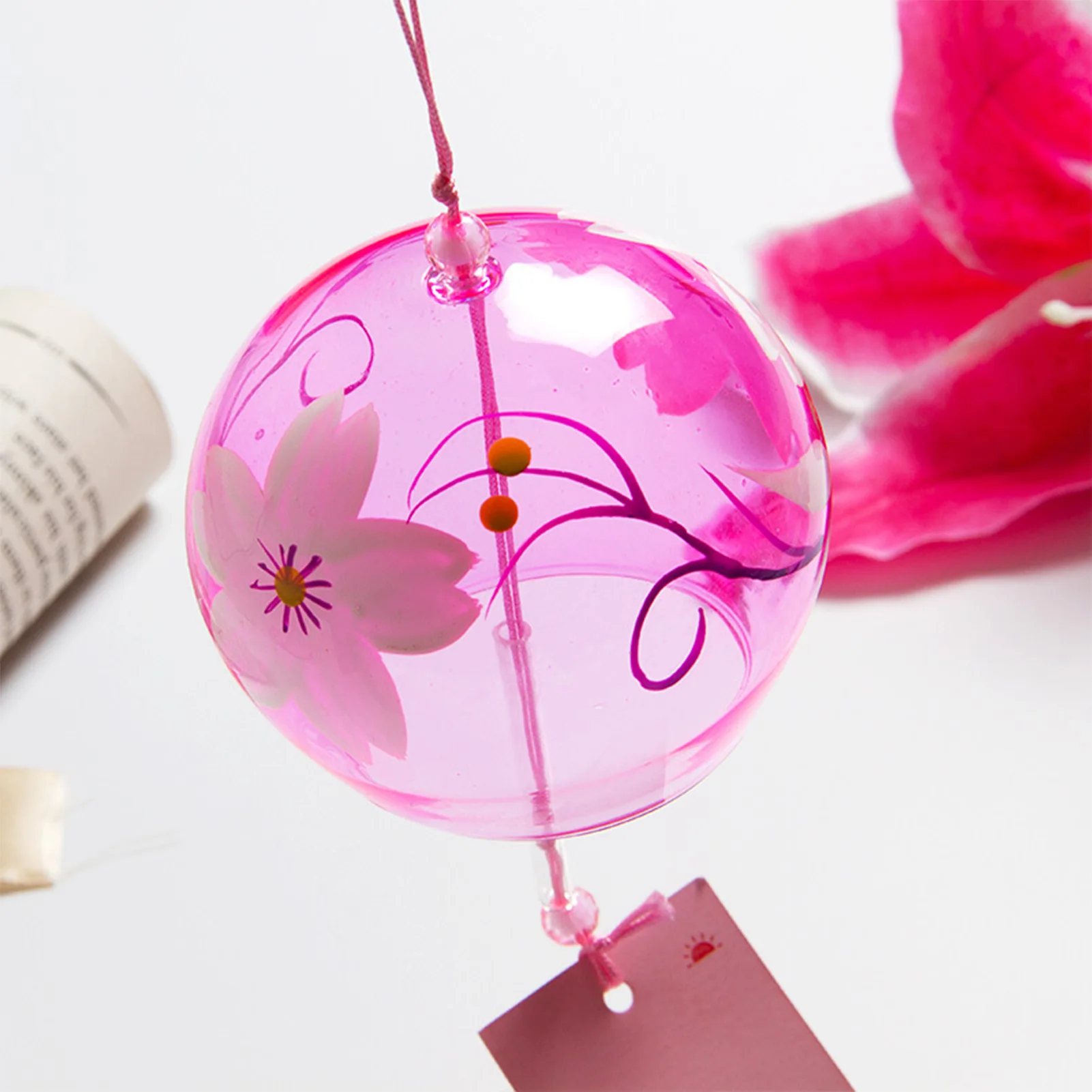 Japanese Wind Chime Luck Blessing Glass Pendant Small Wind Chime for Wedding Car Decoration