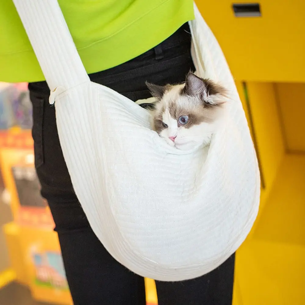 Sac de transport pour chiots Beige décontracté, sac à bandoulière pour chat et chien, couleur unie, sac à bandoulière pour sortie