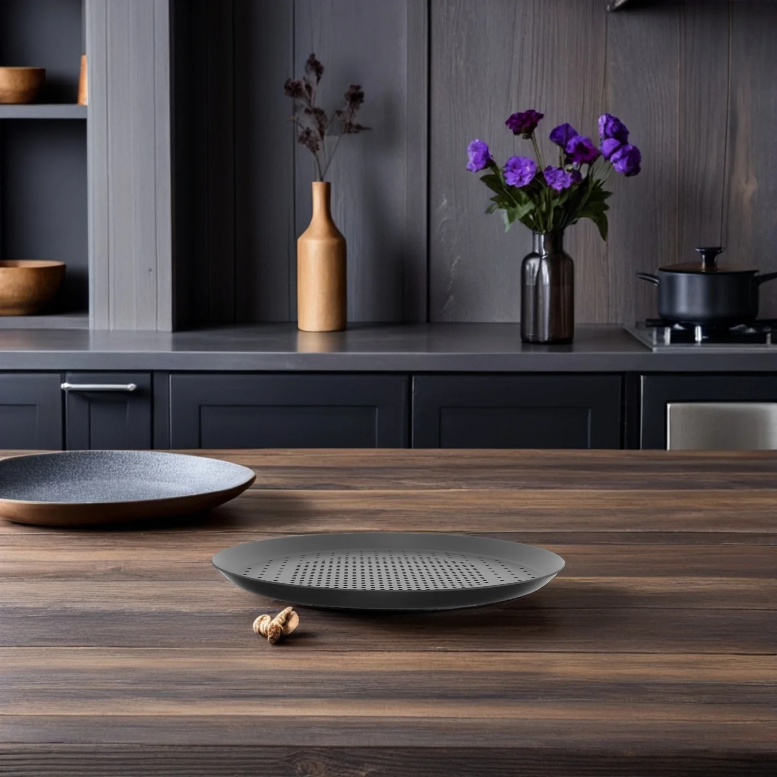 

Non Stick Round Pizza Pan 9 Inch Perforated Aluminum Alloy Tray Oven Baking Plate Crispier Crust Pizza Cooking Pan