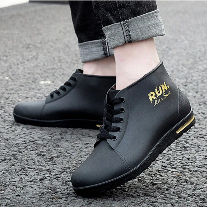 

Men Rain Boots Waterproof Shoes Fishing Husband Galoshes Man Work Garden Rubber Boot Oil-proof Non-slip Kitchen Shoes Footwear