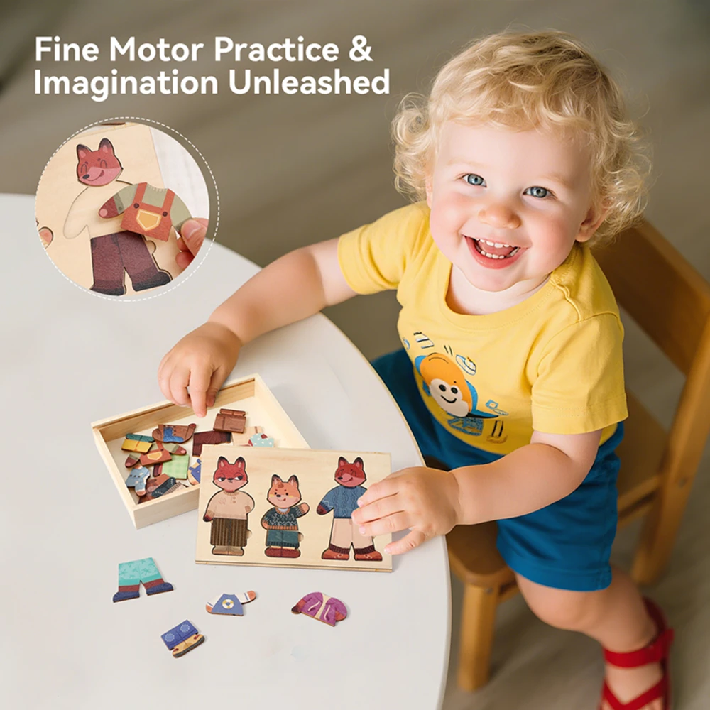 어린이를위한 3D 나무 직소 퍼즐 만화 동물 손 눈 조정 게임 아기 교육 퍼즐 장난감 아기 퍼즐 선물