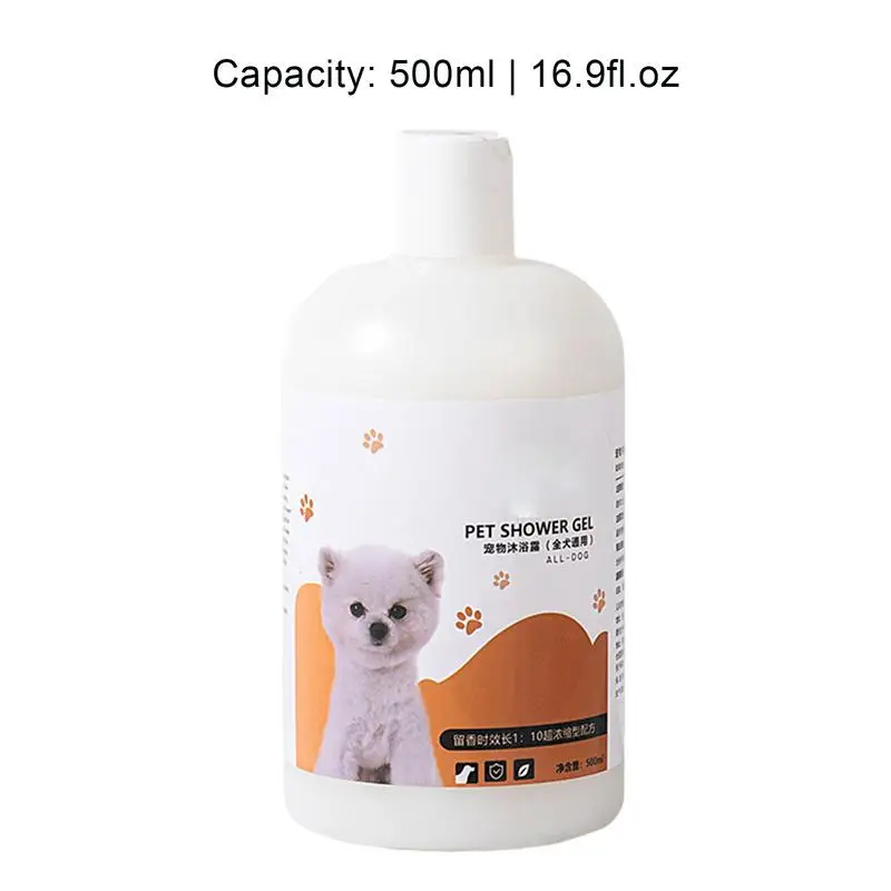 Pet Shampoo For Dogs 500ml Cat Shampoo Moisturizer Safe Pet Shower Gel Gentle Natural Pet Shampoo Bath Liquid For Cats Smelly