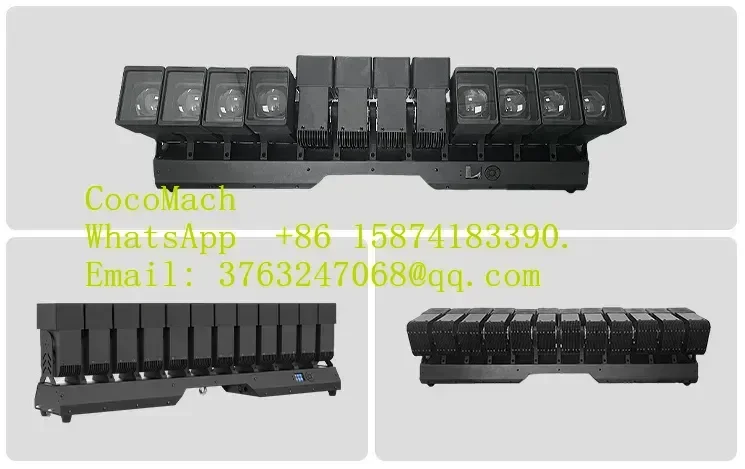 Professional 12x60W 4IN1 RGBW LED Tornado Moving Beam Stage Light DMX Compatible for DJ Disco Bar Wedding Party Performance