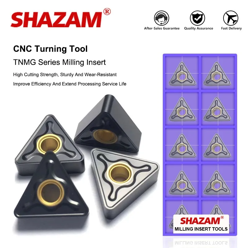 

SHAZAM 10PCS Cylindrical CNC Turning Tool TNMG160412-GH Carbide Milling Insert For Ductile Gray Cast Iron Parts