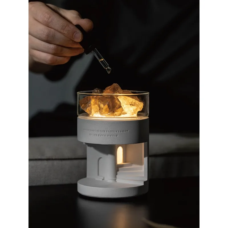 Fireless aromatherapy light essential oil, crystal diffuser stone household night light