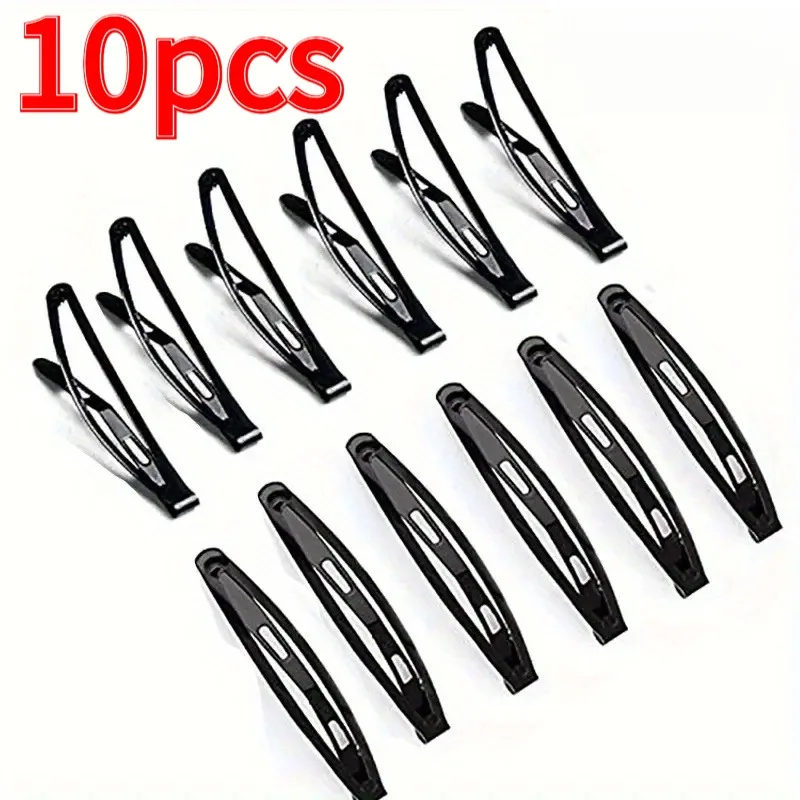 

10pcs Black Metal Hair Stick, Minimal Geometric Hair Pin, Retro Matte Hair Accessory