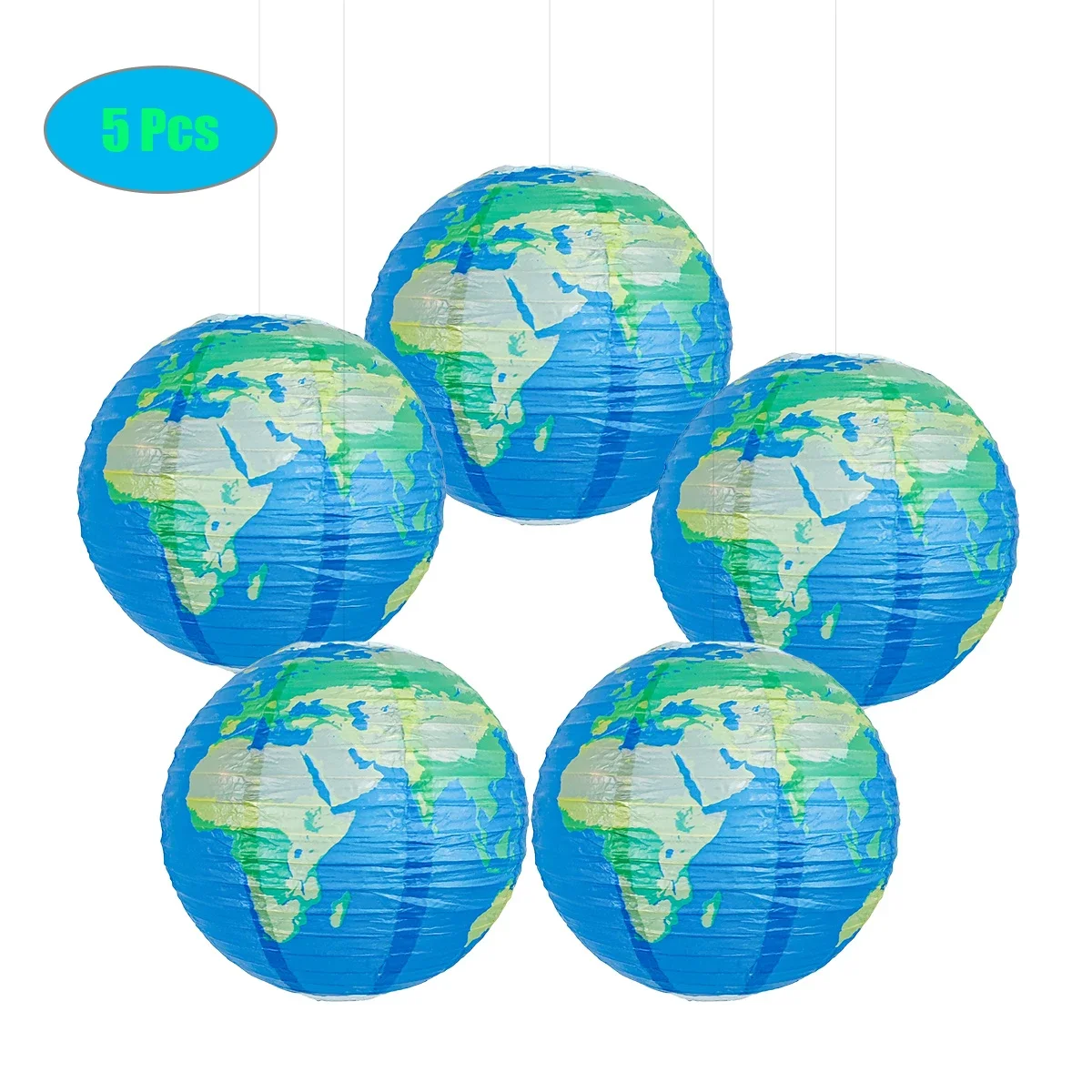Бумажные фонарики с картой мира, бумажные фонарики, карта, декор фонарей для классной комнаты, 12 дюймов, 5 шт.