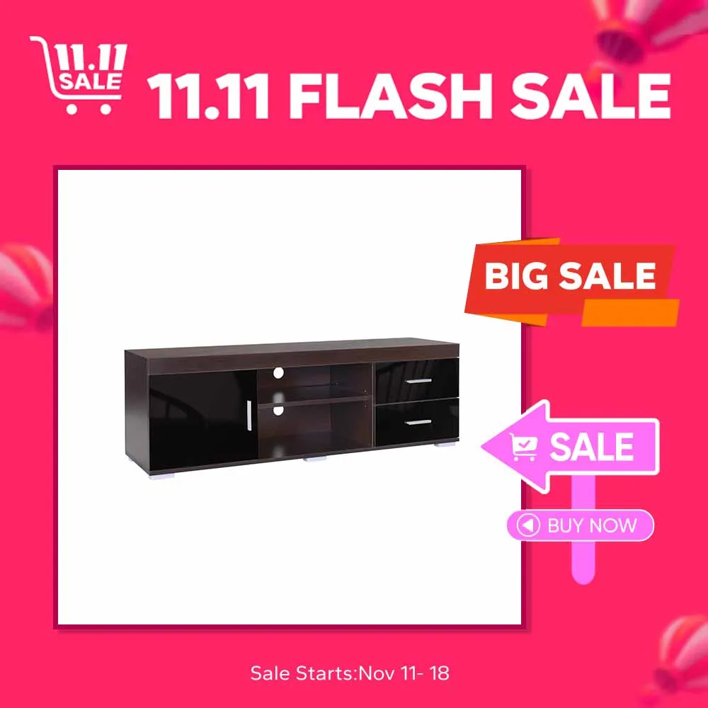 HOMCOM TV Dining Cabinet 140x40x45cm TV Cabinet TV Table Color Coffee With Shock Absorber