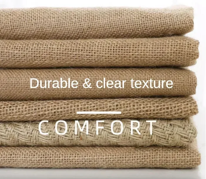 Jute Fabric By The Meter for Tablecloth Bag Upholstery Sewing Plain Wear-resistant Old Coarse Cloth Retro Breathable Hydrophobic