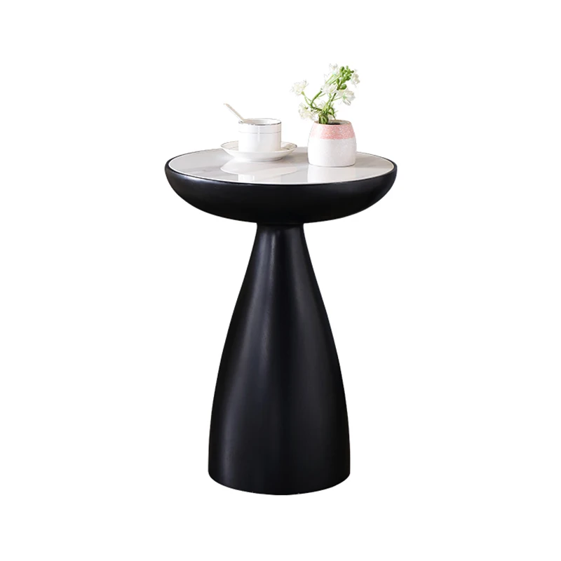 ！@High Quality Living Room Coffee Tables Marble Texture Durable Round Tea Table
