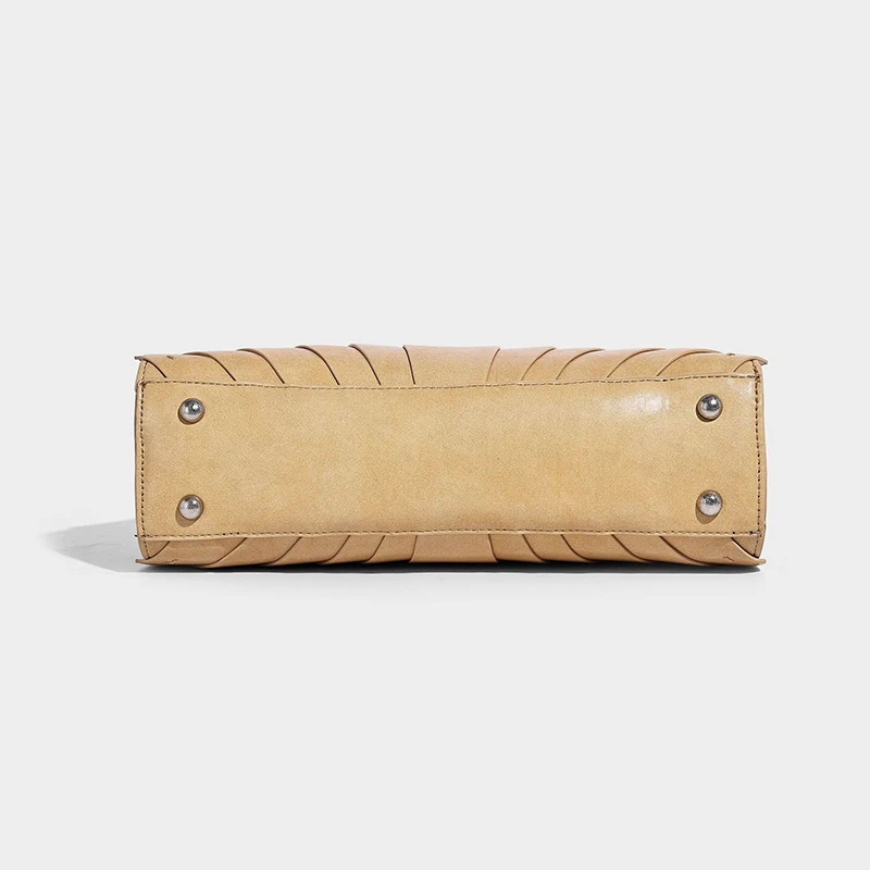 Fächerförmige Lotusblatt-Rüschen-Umhängetasche, Handgefertigte Patchwork-Tragetasche für Damen, Designer Trendige Pendler-Boho-Chic-Handtasche – Detail 5
