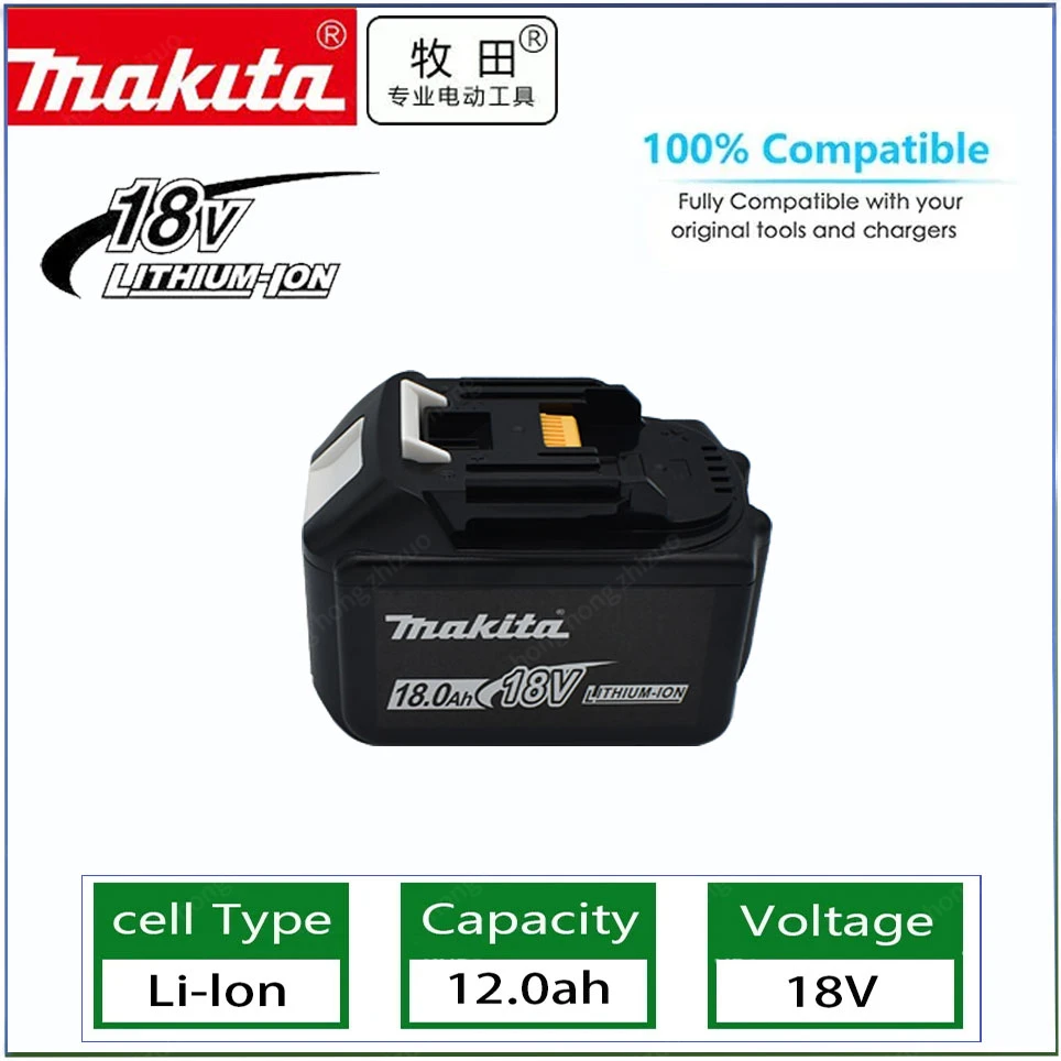 

Makita Replacement 18V 18.0Ah Battery For BL1830 BL1830B BL1840 BL1840B BL1850 BL1850B rechargeable battery LED indicateur