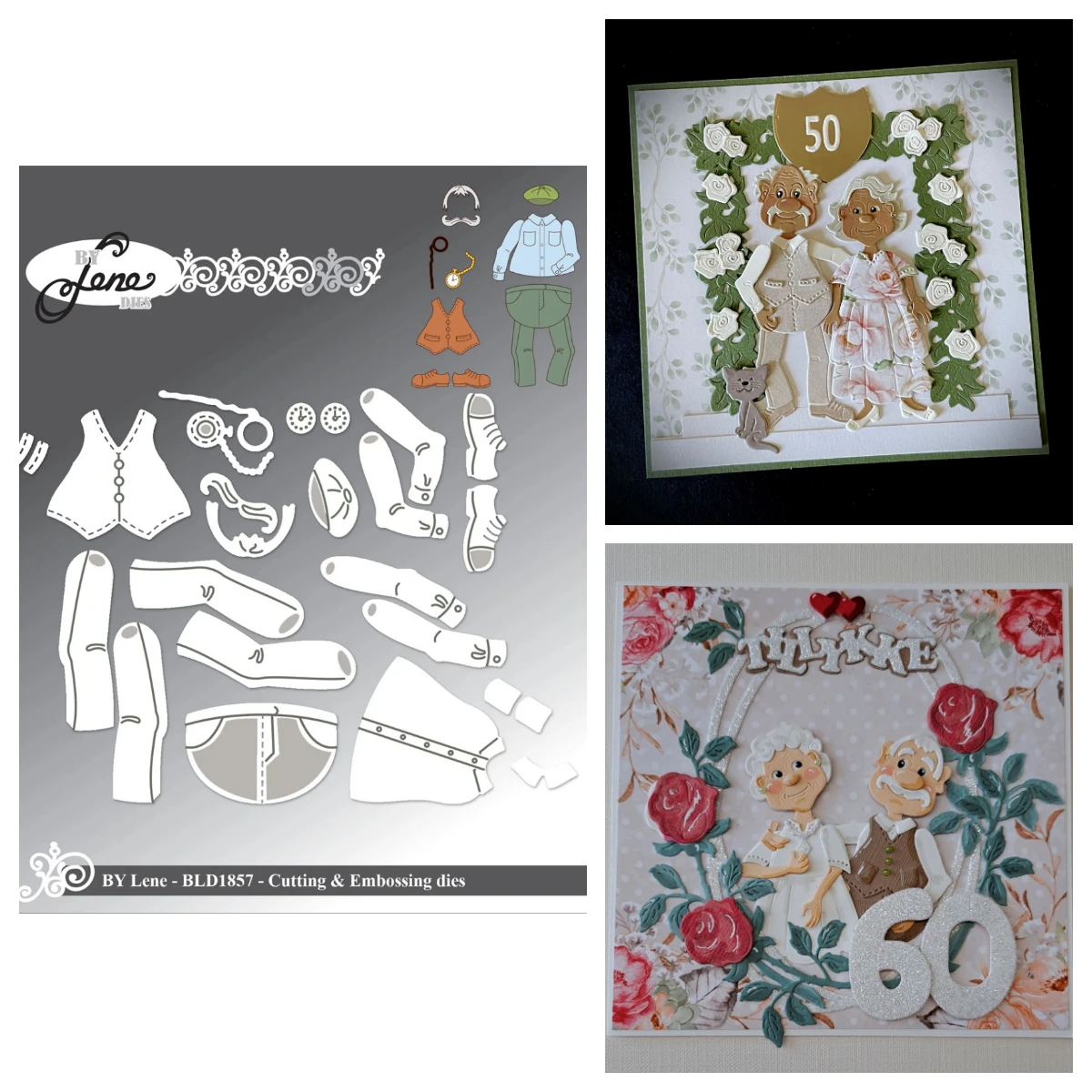 

May 2026new by Lene Accessories Congratulations / Hip Hip Hooray an Elderly Man/Woman Metal Cutting Dies for DIY Scrapbook Diary